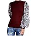 Produktbild Geilisungren Damen Bluse Langarm Tops Mode Glitzer Paillette Patchwork T-Shirts Sexy Sweatshirt Frauen Casual Rundhalsausschnitt Oberteile Elegant Lose Hemd Jumper Pullover