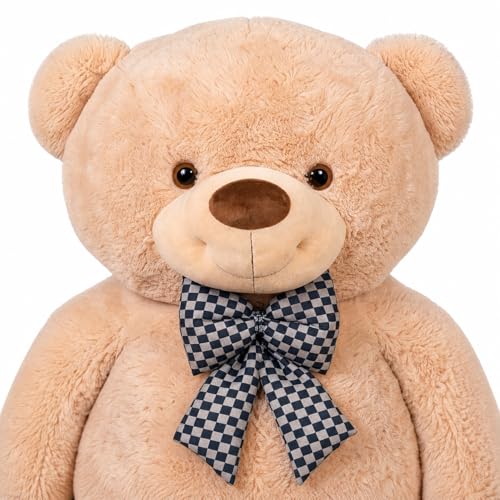 Image of 4 Feet Standing Teddy Bear Camel Color | 43 Inches Giant Soft Plush Teddy for Girls & Kids | Imported Premium Fabric Hugging Teddy Bear for Birthday, Anniversary & Valentine Gift