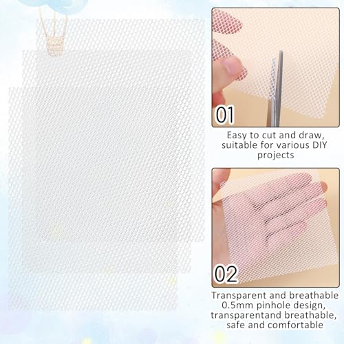 10 Stück Augen Netz für Maske Fursuit Augen Netz 1mm Kunststoff PVC Netze Blatt Weiß Buckram Stoff Wasserdicht Bedruckbar Blank Handwerkskunst Herstellung für Maske Furry Cosplay Requisiten Fursuits
