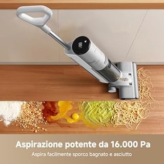 DREAME G10 Pro Aspirapolvere Lavapavimenti, Aspirazione da 16.000 Pa, Spazzola che Pulisce sui Due Lati, Pulizia Automatica con Doppia Rotazione, Autonomia di 35 Min, Ampio Display LED, 75 dBA