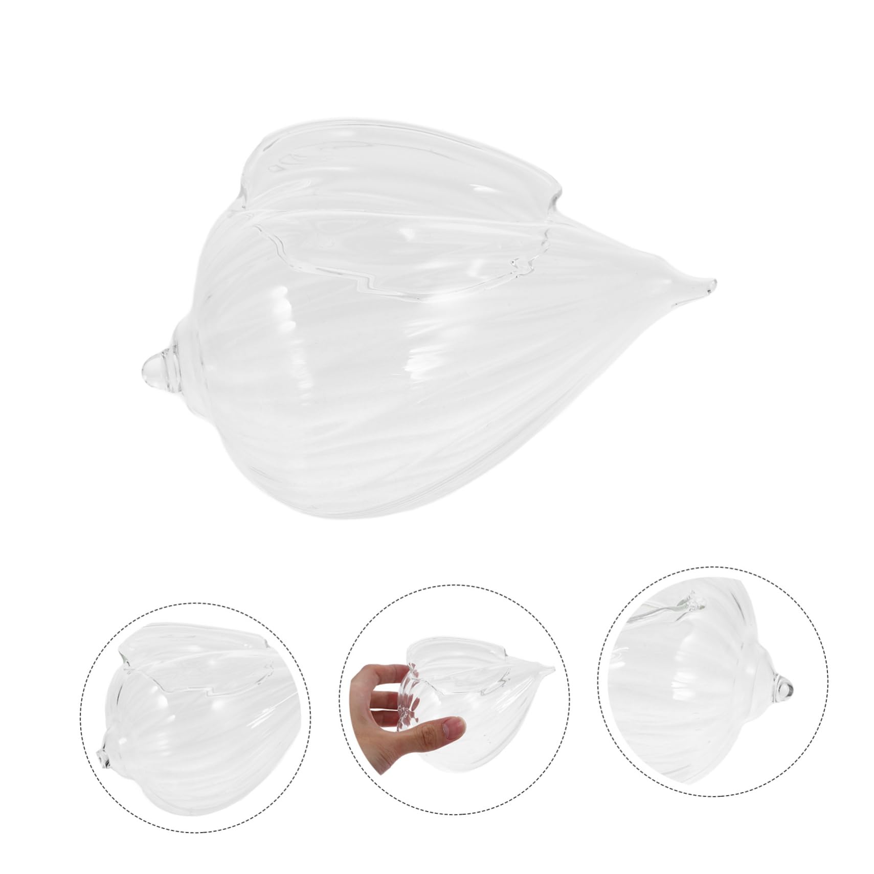PRETYZOOM 3piezas Copa De De Forma De Concha Vaso Para Bebidas y Restaurantes Taza De Cocktail Transparente Para