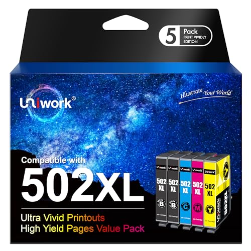 5er-Pack 502XL Multipack Druckerpatronen Kompatibel für Epson 502 XL Patronen für Epson Workforce WF-2860 WF-2865 WF-2880 Expression Home XP-5100 XP5100 XP-5105 XP5105 XP-5150