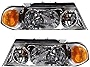 Evan-Fischer Headlight Set Compatible with 1998-2002 Lincoln Navigator 2002 Blackwood Left Driver and Right Passenger Side Halogen With bulb(s)