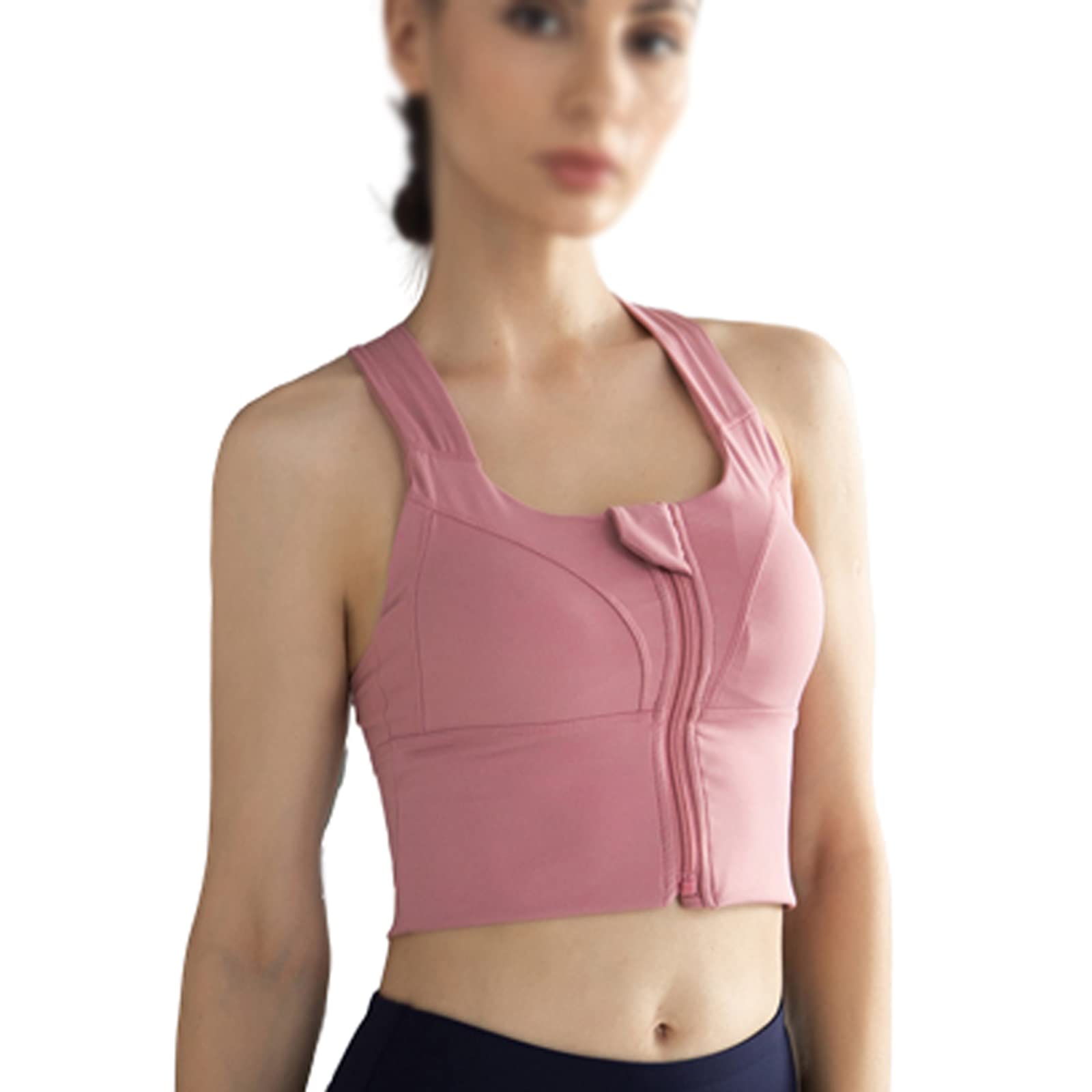 Amazon.co.jp: Sports Bra Front Zip Sports Vest Crossover Impact Resistant  Fitness Underwear Leisure Yoga Workout Fitness Super Elastic Fabric For  Young Women, Pink, 4XL : Home u0026 Kitchen
