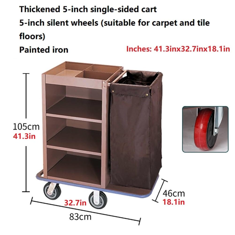 Carrello per Hotel Multifunzionale Industriale con Serratura, Carrello per Pulizie Tradizionali Commerciali per camere, Servizio di Pulizia.,A