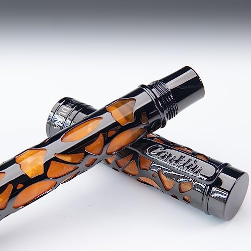 Conklin Endura Deco Crest Fountain Pen in Orange with Rose Gold Accents – Fine Nib, Refillable Luxury Writing Instrument - Additional View