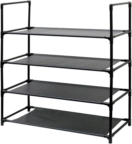 Irumon フリーラック 4段 ブラック 幅57×奥行28×高さ71.8cm 耐荷重4kg 組立簡単 工具不要 軽量 大容量