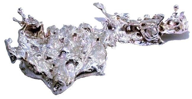 135.4 Grams 3.07 Ounce 3 4/5 x 2 2/3 Inch Casted Solid Silver Nugget EBS1373F