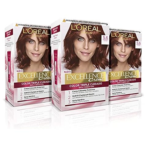 L'Oreal Paris Excellence Tinte Permanente Triple Cuidado Caoba - Pack 3 Es Cover