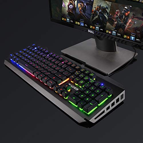 Gaming Keyboard and Mouse Combo,SADES Gaming Mouse and Keyboard,Wired Keyboard with Colorful Lights and Mouse with 4 Adjustable DPI for Gaming for PC/laptop/win7/win8/win10