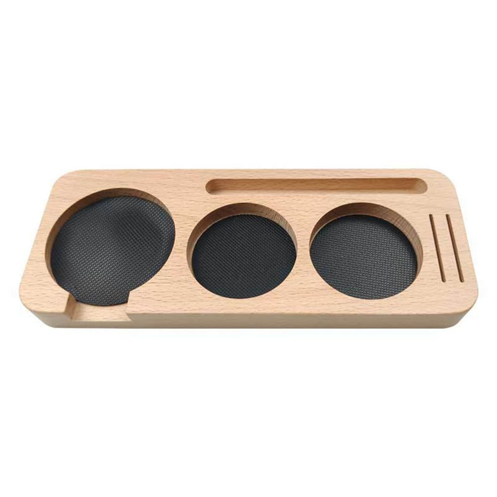 CTRLZS 58 mm Wooden Coffee Tamper Station Stand Coffee Portafilter Holder Presser Stand Espresso Distribution Lever Holder,C