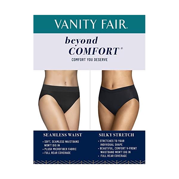 Vanity-Fair-Womens-Beyond-Comfort-Seamless-Waist-Panties Vanity Fair womens Beyond Comfort Hi Cut Panties Briefs, Seamless Waist - White, 6 US