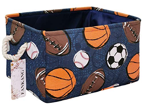 Image of FANKANG Rectangular Laundry Basket Nursery Storage Fabric Storage Bin Storage Hamper,Gift Baskets(Navl-ball game)