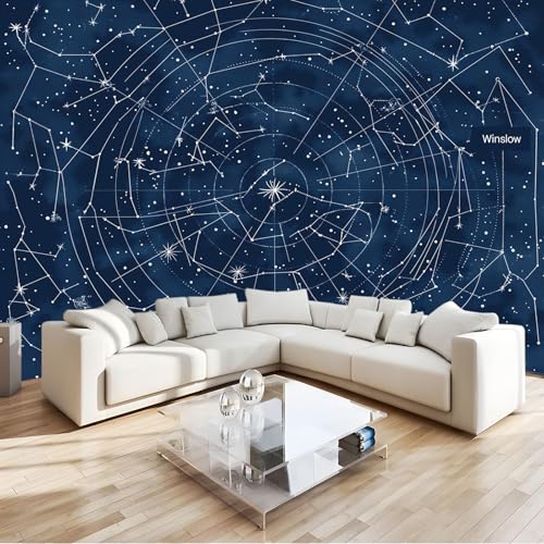 Azul Fotomurales Decorativos Pared Gráficos de galaxia de cielo estrellado Papel Pintado 350x256 cm Murales Pared HD Moderno 3D Impresión Del Arte Oficina Tv De Fondo Fotomurales
