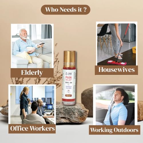 Image of JSB Stress Relief Oil Roll On for Massage | Headache Relief | Migraine | Computer Eyes Pain | After Viewing Mobile Screen For Long | Quick Action | Pocket Sized | Easy to Carry | Travel Friendly