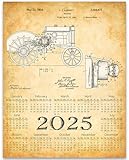 2025 Calendar - John Deere Tractor - 11x14 Unframed Poster, Vintage Tractor Calendar, Antique Machinery Art, Retro Engineering Decor, Farm Equipment Blueprint, Rustic Wall Art, Farmhouse Décor