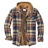 DeHolifer Holzfäller Jacke Herren mit Kapuze Vintage Winterjacke Warm Pullover Winter Jacke Mantel Männer Outdoorjacke Kapuzenjacke Hoodie Wanderjacke Übergangsjacke Fleecejacke Coat