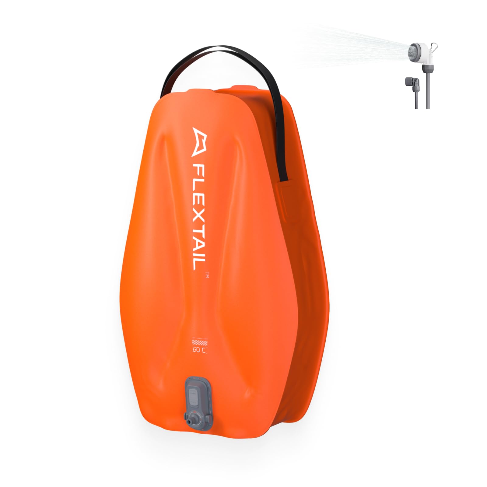 FLEXTAILGEAR Tragbare Campingdusche 20L mit integrierter Elektropumpe, 2500mAh Akku, IPX7 wasserdicht, Outdoor-Dusche