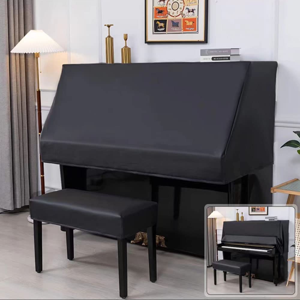 Pianoforte Verticale 88 Tasti Copri Anti Polvere Piano Digitale Tastiera Copertura In Stoffa Morbida Classico Dimensioni Universali , Black