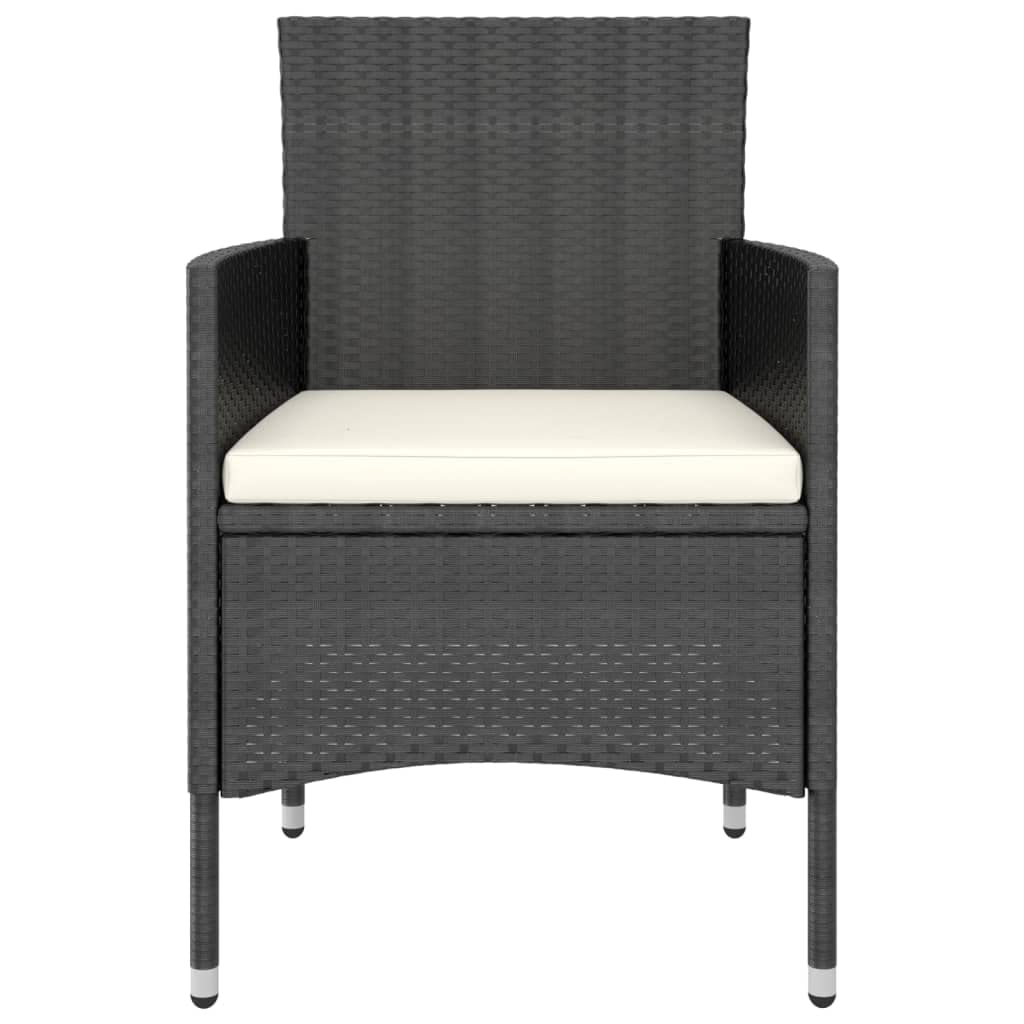 ShGaxin Set di Sedia da giardino e Sgabello 4 Pezzi Rattan PE Nero, Set Tavolo e Sedie Giardino, Tavolo e Sedie Terrazza, Mobili Giardino Esterni, Set Di Mobili Da Giardino - 310610