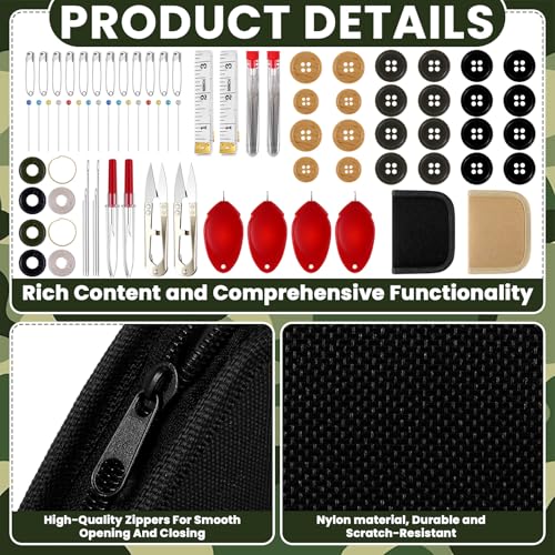 Suncalla 2 Pack Military Survival Sewing Kit Travel Emergency,Black Brown - Image 4