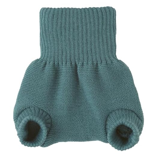 Disana WOLLWINDELHOSE, 100% Bio-Merinowolle GOTS, IVN Best | Newborn Neugeborene Baby Kleinkind, Kind Unisex | Baby Erstausstattung | Made in Germany | Eukalyptus Gr. 62-68