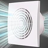 JOANAJO 6 Inch Exhaust Fan Bathroom Exhaust Fan with Damper ABS Waterproof Ventilation Fan for Kitchen Garage Bedroom Home Office Ceiling & Wall Mount White