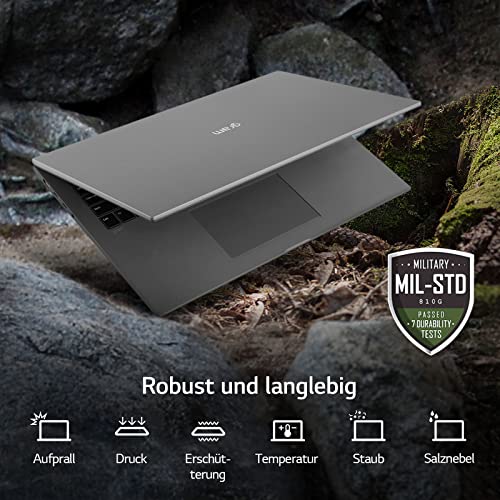 2022 LG gram 17 Zoll Ultralight Notebook - 1,350g Intel Core i7 Laptop (16GB RAM, 1TB SSD, 17,5h Akkulaufzeit, 16:10 Entspiegeltes IPS-Display, Thunderbolt 4, Win 11 Home, Mirametrix) - Grau – Bild 7