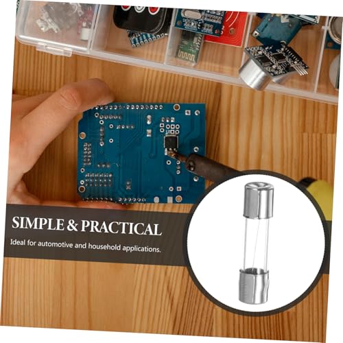 Set práctico de 100 fusibles de tubo de vidrio con portafusibles de alta tensión para circuito con diseño transparente para monitoreo fácil miniatura 3