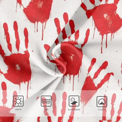 Joisal Girls Underwear Toddler 2t Cotton Panties for Girl Stylish Briefs Girls Undies Red Handprints White Print3