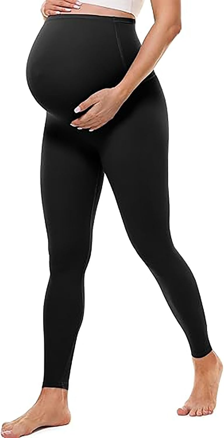 Maternity Pants for Pregnant Women, Smooth Feeling Full Length Belly Pregnancy Legging