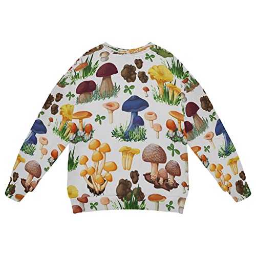 Mushroom Species Boy Girl Sweatshirt Toddler Crewneck Pullover Sweater Long Sleeve Fall Winter Clothes2