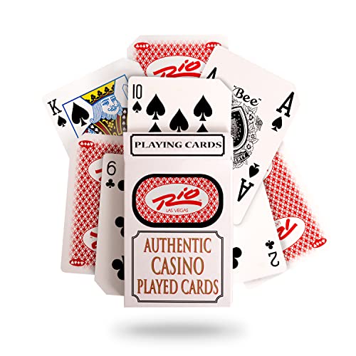 Authentic Las Vegas Casino Cards - 8-Pack | Matte Finish | Corner Clipped | Assorted Casino Games | No Joker | Card Games, Poker | Genuine Decks From Nevada Casinos #TOP28