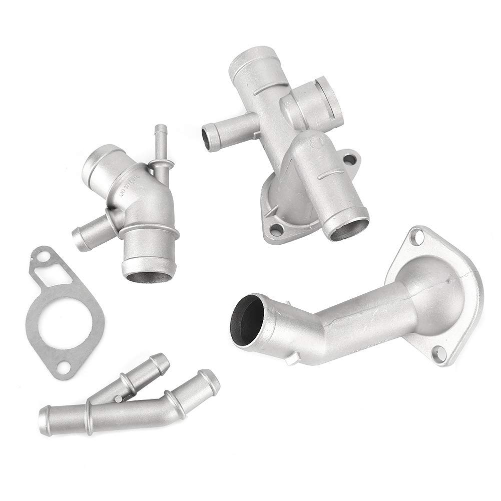 Aramox Popular 4Pcs/Set Coolant Flange Kit,Aluminum Engine Coolant Hose Flange Kit Fit For Mk4 1.8T 2000-2005 2000-2002 Oe: 06A121132a