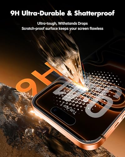 Image of UNBREAKcable Privacy Screen Protector for iPhone 17 Pro Max, Shatterproof Tempered Glass [True 28Anti Spy] [9H Hardness] [Easy Installation Frame] Private Protector for iPhone 6.9inch-2 Pack