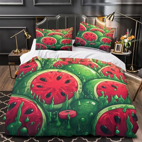 Set de housse de couette 3 pièces imprimé melons 3D