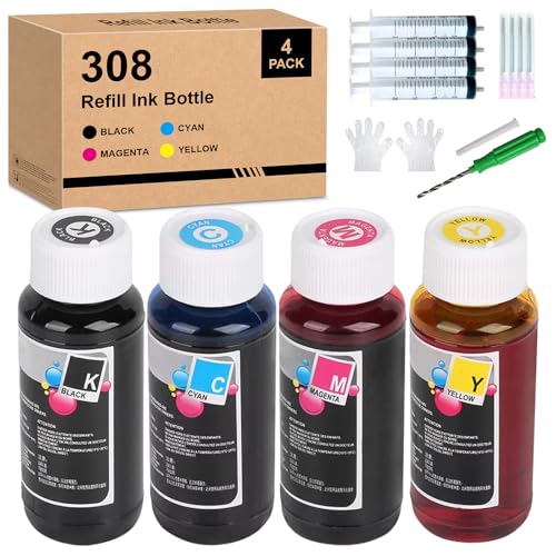 Cartouches d'encre 308 308XL pour imprimantes ENVY 6520e 6132e 6530e 4 pack
