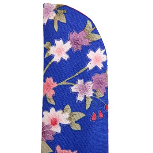 Gazechimp Seiden Schmetterling Sakura Faltbar Handfächer Klappfächer Fächer mit Taschen Beutel Blau-5