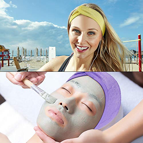 7 stuks haarband voor gezicht spa hoofdband cosmetica badstof hoofdband haarbeschermingsband met klittenbandsluiting… - Image 5