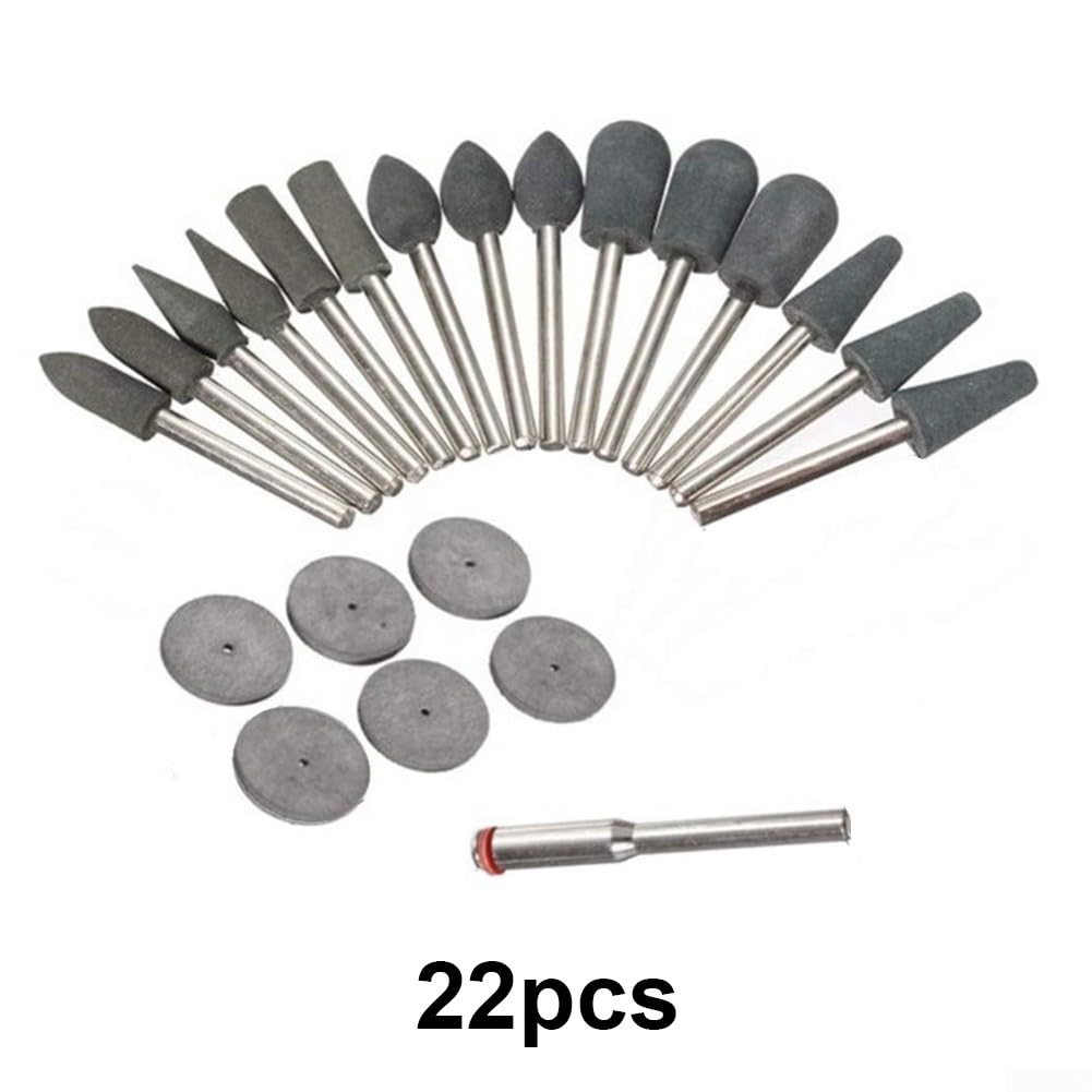 Set di 22 dischi in gomma per smerigliatura e utensili rotanti, accessori per lucidatura e sbavatura multi materiale per pietra, metallo, vetro, adatto per elettrici