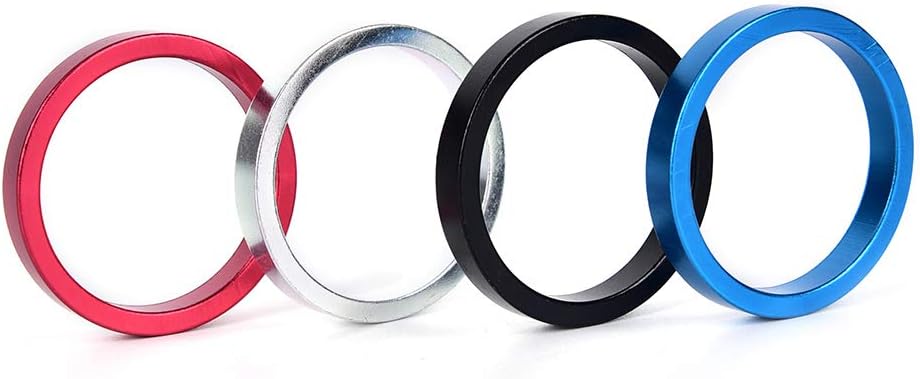 Bike Headset 4Pcs/Set Aluminum 5mm 28.6mm Cap for Cycling Fork Washer Alloy Headset Stem Spacer Road Bike Headset Bearings(Red)