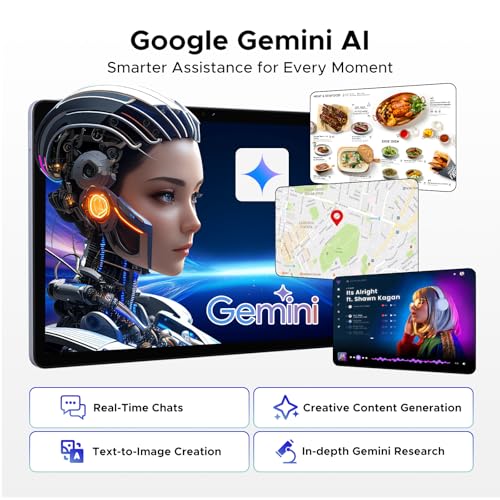 Image of P11 Android 16 Tablet, 11 Inch Tablet with Gemini AI, UNISOC T7250 90Hz Display, 48GB RAM+128GB ROM, 8800mAh, 13MP+5MP, 3.5mm Jack, Face ID, Tablet with Keyboard, Pen- Black | UNISOC T7250, 48GB RAM+128GB ROM,8800mAh Battery,13MP+5MP Camera,Comes with Keyboard & Pen, Ideal for Study & Entertainment