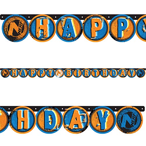 Amscan 9903926 - Nerf Blast Party Happy Birthday Letter Banner - 2.18m
