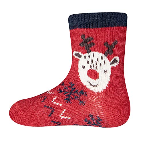 Preisvergleich Produktbild Ewers Rentier Weihnachten Kindersocken Mädchen Jungen, MADE IN EUROPE, Mädchensocken Jungensocken Weihnachtssocken