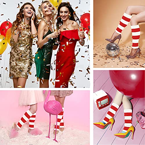 Image of v28 Women Warm Leg Warmers 80s Retro Party Costume Knit Ballet Neon Long Socks