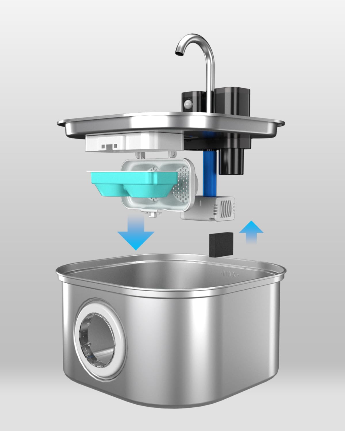 Cat Water Fountain Replacement Pump for 3.2L/108oz Wireless Stainless Steel Cat Fountains (SB05) - image 2