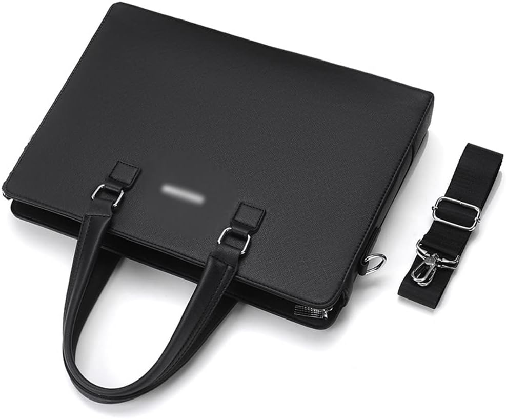 Men's PVC Business Leisure Handbag Large Capacity Computer Bag Conference A4 Document Bag