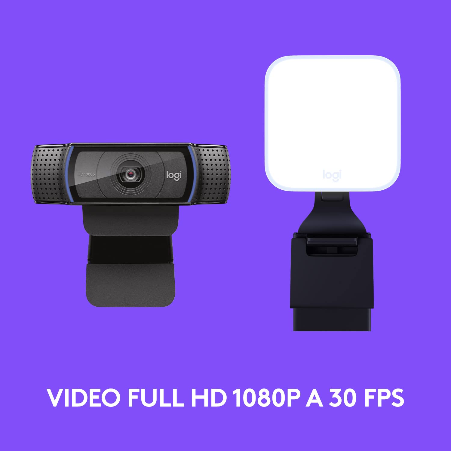 Logitech C920 HD Pro e Logitech for Creators Litra Glow - La soluzione perfetta per look eccezionali in videocamera, webcam e illuminazione per videoconferenze, riunioni con Zoom, PC e Mac