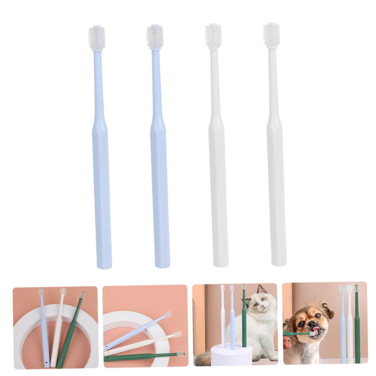 Toddmomy 12piezas Cepillo De Dientes Para Mascotas De Azules y Cepillo Manual Portátil Para Limpieza Oral De Perros y Gatos Accesorios De Higiene Para Mascotas
