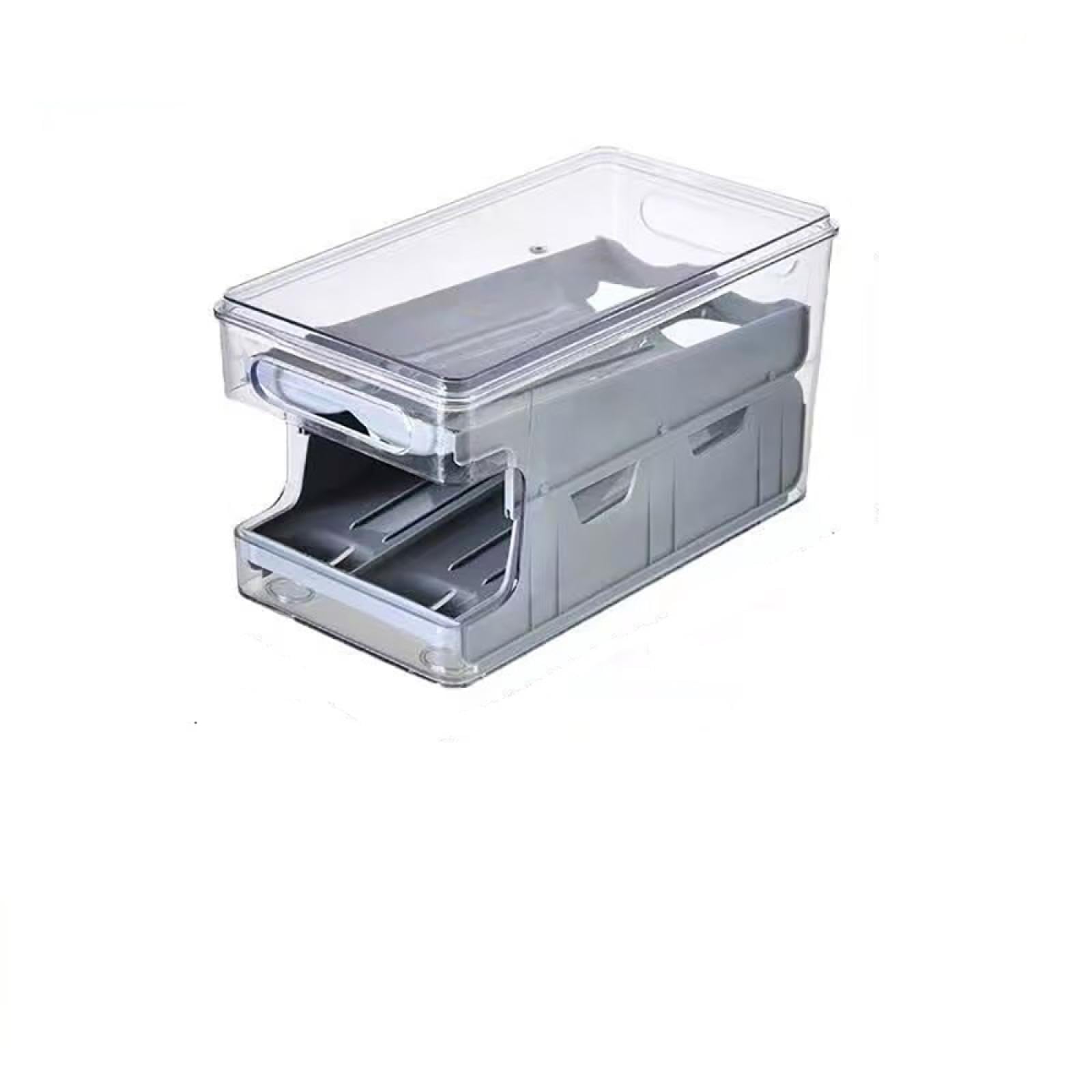 Caja de Almacenamiento de Huevos de Doble Capa,Soporte para Huevos para refrigerador,Almacenamiento de Huevos para encimera,Organizador de Huevos,Dispensador de Huevos para refrigerador